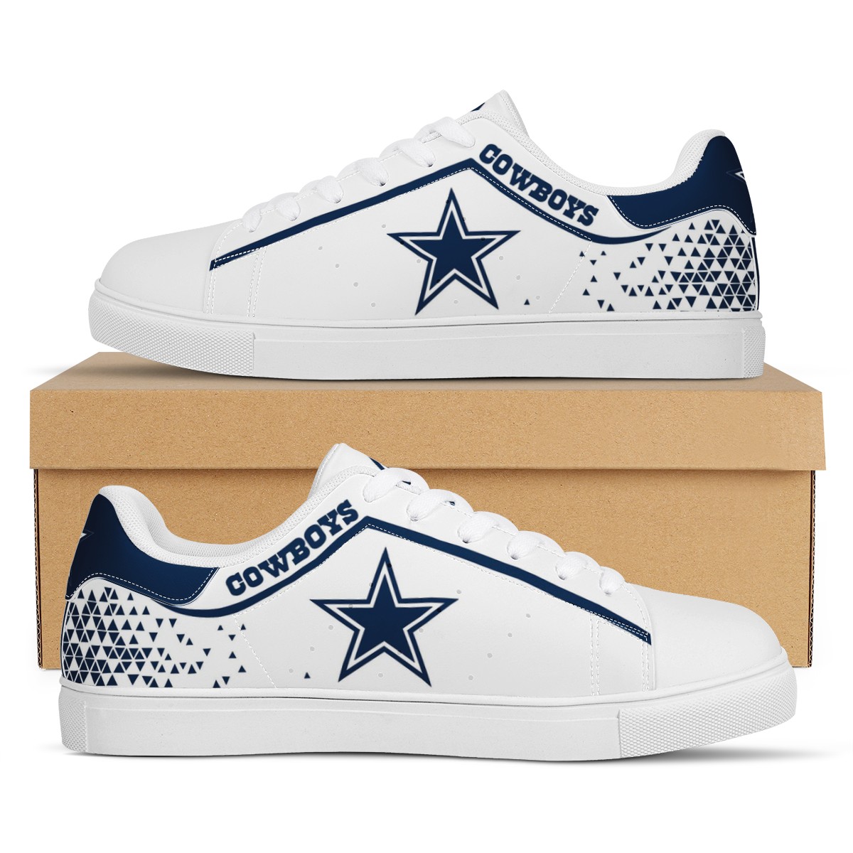 Women's Dallas Cowboys Low Top Leather Sneakers 003